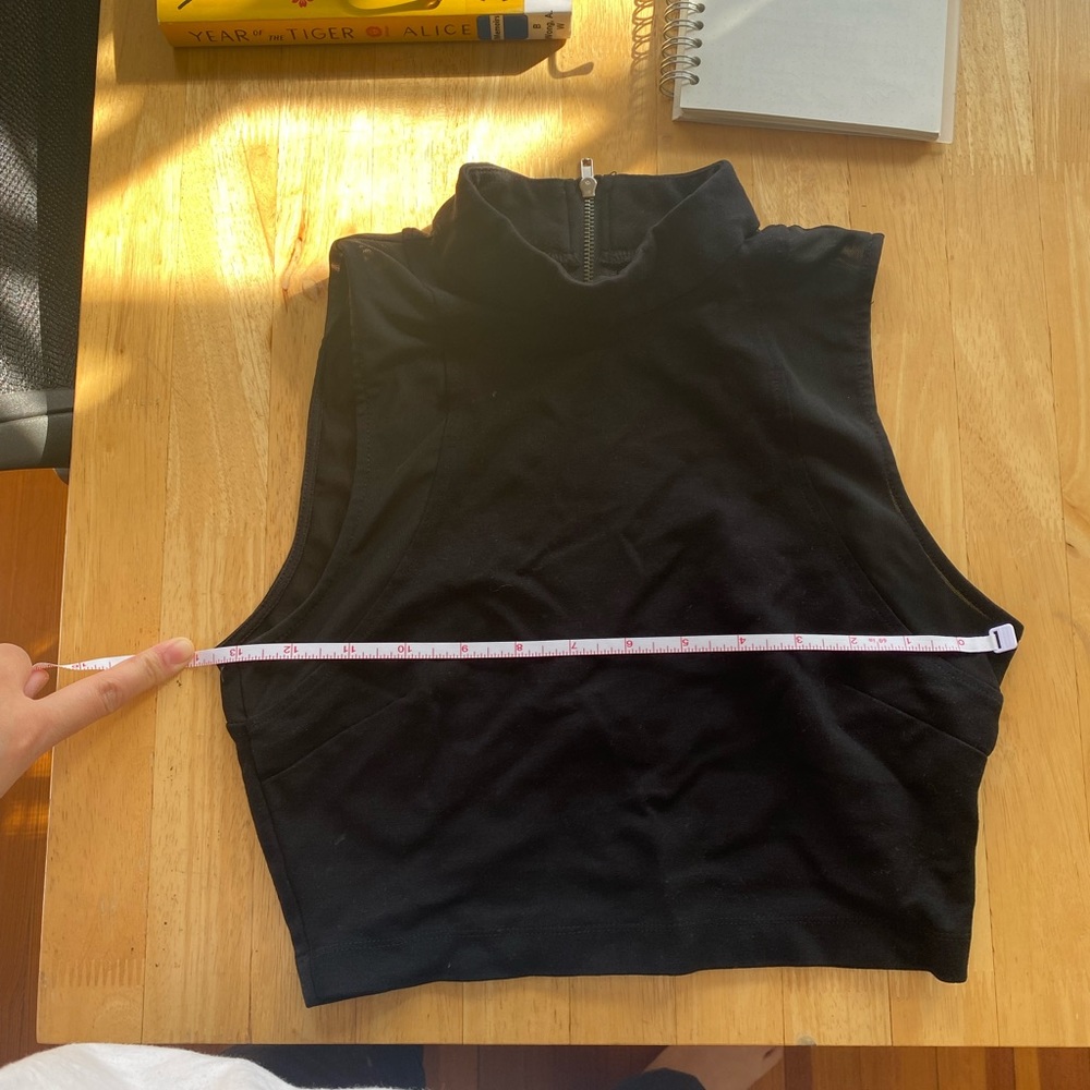 Black bodycon mesh crop top